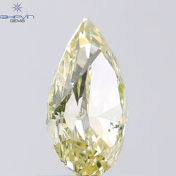 1.02 CT Pear Shape Natural Diamond Greenish Yellow Color SI2 Clarity (8.44 MM)