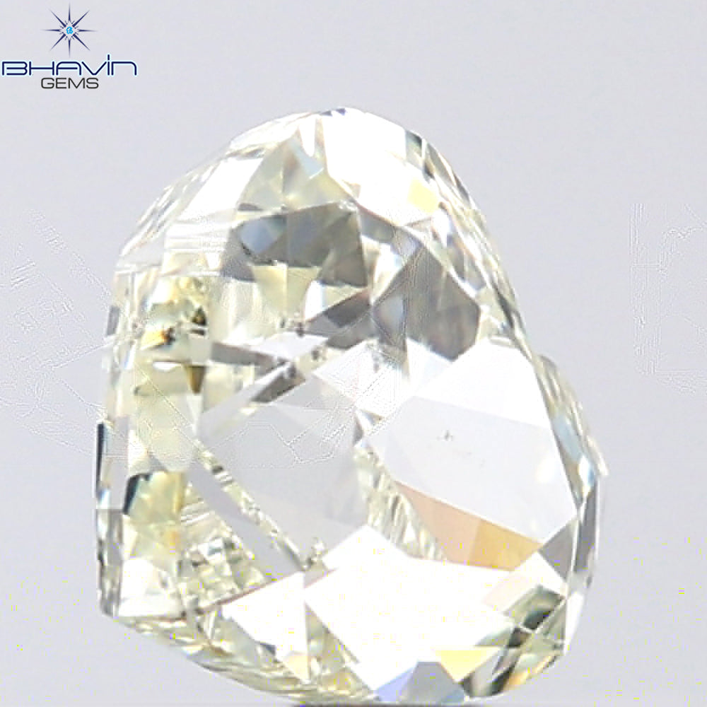 1.00 CT Heart Shape Natural Diamond Yellow Color SI1 Clarity (6.02 MM)