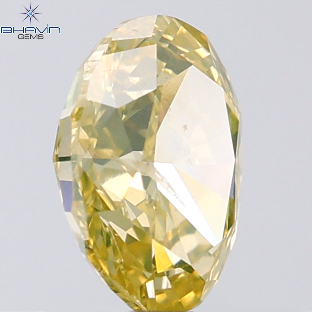 1.01 CT Oval Shape Natural Diamond Green Yellow Color SI2 Clarity (7.02 MM)