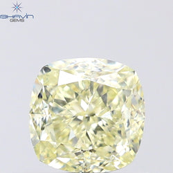1.02 CT Cushion Shape Natural Diamond Yellow Color VS1 Clarity (5.31 MM)