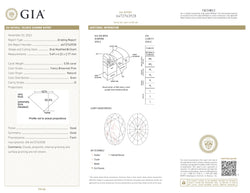 GIA Certified 0.55 CT Oval Shape Natural Diamond Brownish Pink Color I3 Clarity (5.69 MM)