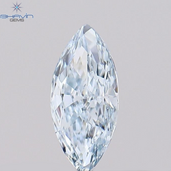 0.11 CT マーキス シェイプ ナチュラル ダイヤモンド グリーンがかったブルー カラー VVS1 クラリティ (4.91 MM)