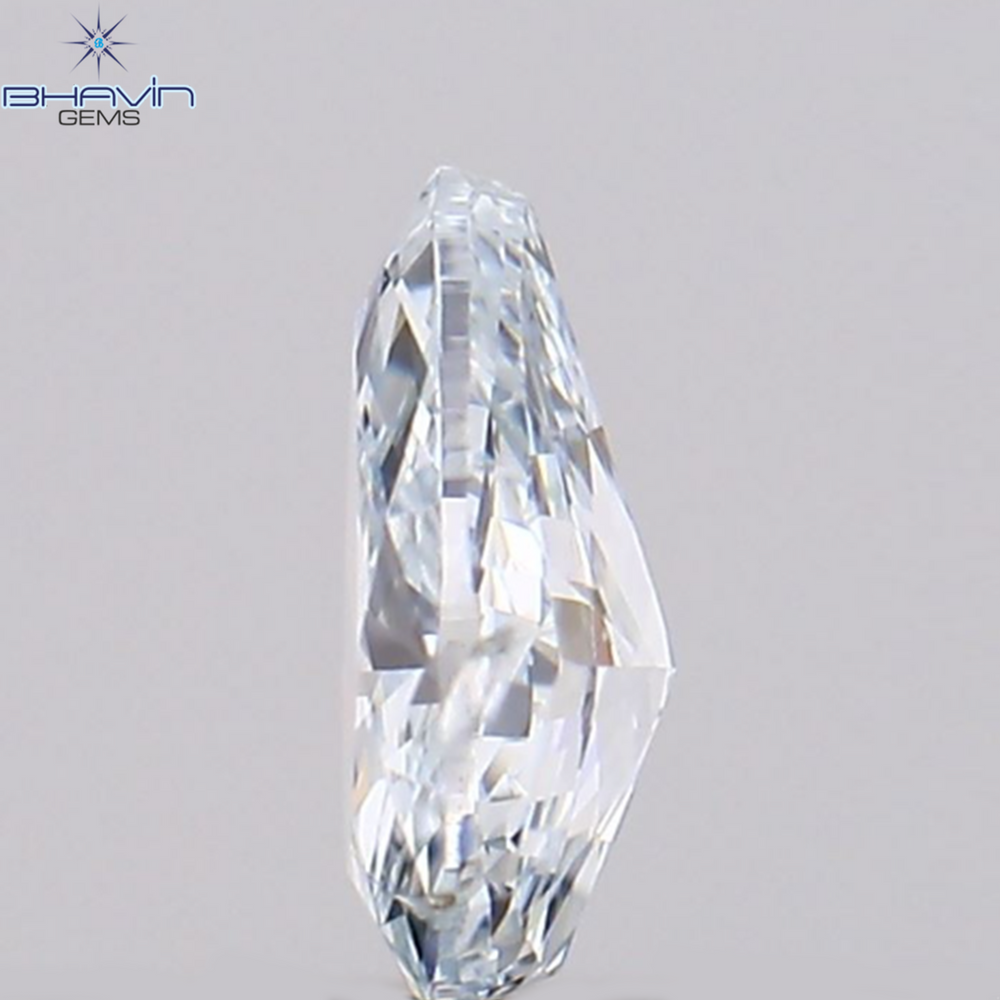 0.07 CT ペアシェイプ ナチュラル ダイヤモンド グリーンがかったブルー カラー VS1 クラリティ (3.68 MM)