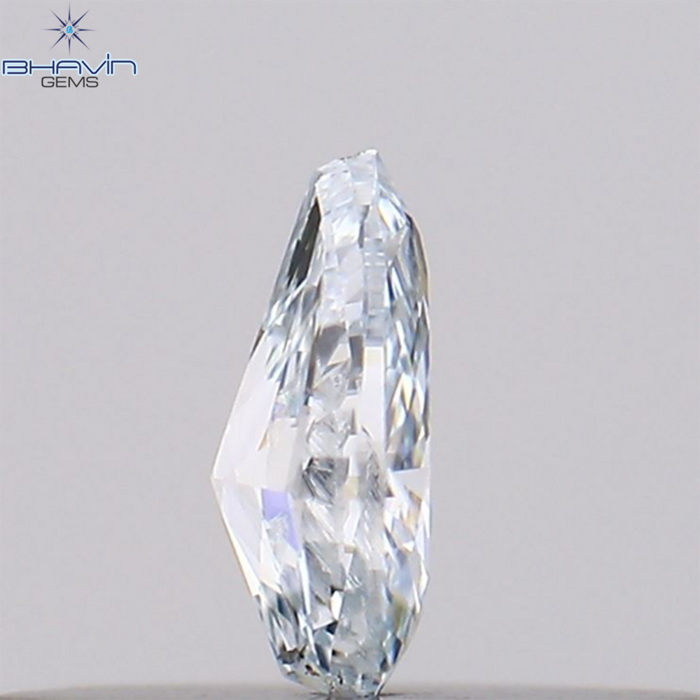 0.07 CT ペアシェイプ ナチュラル ダイヤモンド グリーンがかったブルー カラー VS1 クラリティ (3.68 MM)