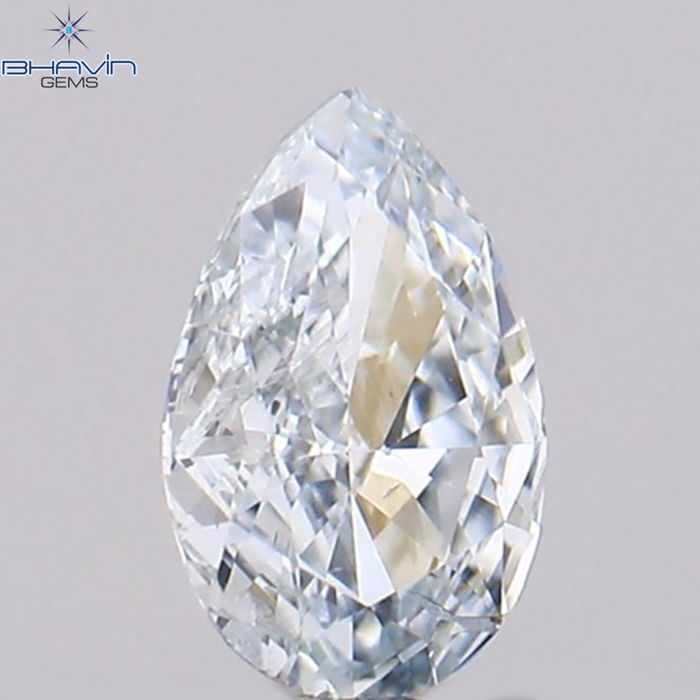 0.07 CT ペアシェイプ ナチュラル ダイヤモンド グリーンがかったブルー カラー VS1 クラリティ (3.68 MM)