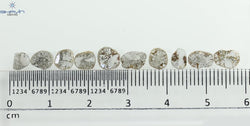 1.77 CT/10 Pcs Slice Shape Natural Diamond Salt And Pepper Color I3 Clarity (5.68 MM)