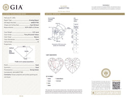 GIA Certified 2.01 CT Heart Diamond Brownish Yellow Color Natural Loose Diamond (8.29 MM)