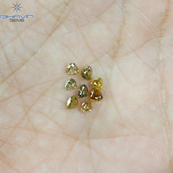 0.84 CT/8 Pcs Heart Shape Natural Diamond Mix Color SI Clarity (3.20 MM)