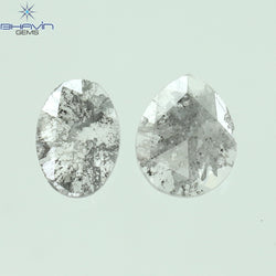 0.19 CT/2 Pcs Mix Slice Shape Natural Diamond Salt And Pepper Color I3 Clarity (4.58 MM)
