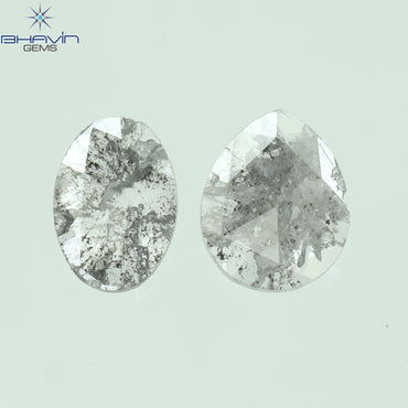 0.19 CT/2 Pcs Mix Slice Shape Natural Diamond Salt And Pepper Color I3 Clarity (4.58 MM)