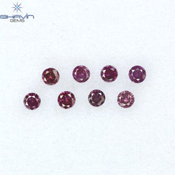 0.28 CT/8 PCS ラウンド ダイヤモンド ピンク色 天然ダイヤモンド I1 クラリティ (2.00 MM)
