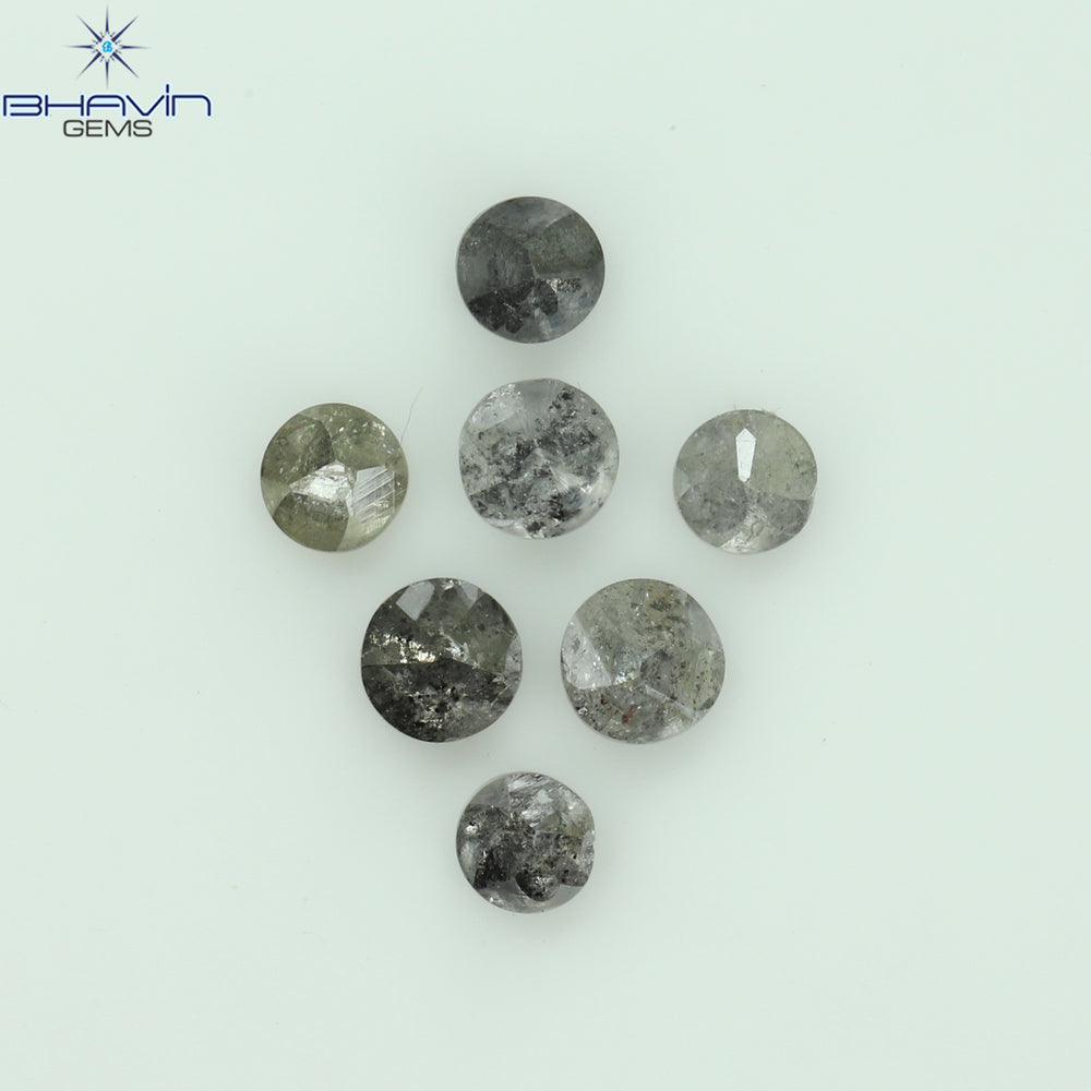 1.05 CT、ノーカット ポルキ シェイプ、天然ダイヤモンド、ブルー カラー、I3 クラリティ (5.42 MM)
