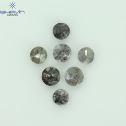 1.05 CT、ノーカット ポルキ シェイプ、天然ダイヤモンド、ブルー カラー、I3 クラリティ (5.42 MM)