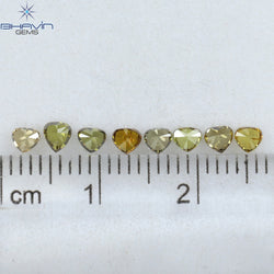 0.84 CT/8 Pcs Heart Shape Natural Diamond Mix Color SI Clarity (3.20 MM)