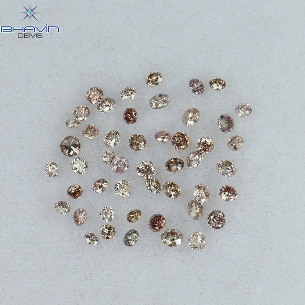 0.69 CT/48 Pcs Round Shape Natural Loose Diamond Pink (Argyle) Color SI Clarity (1.70 MM)