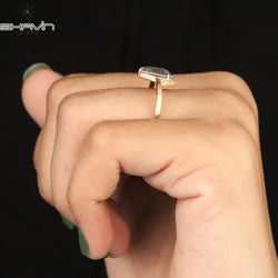 Coffin Diamond Salt And Pepper Diamond Natural Diamond Ring Gold Ring Engagement Ring