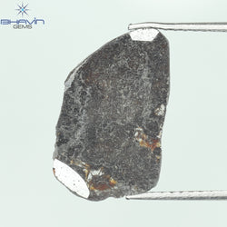 2.22 CT Slice Shape Natural Diamond Salt And Pepper Color I3 Clarity (17.00 MM)