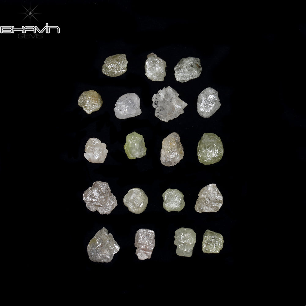 2.89 CT/19 Pcs Rough Shape White Color Natural Diamond I3 Clarity (3.59 MM)