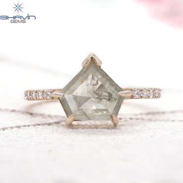 Pentagon Diamond Natural Diamond Ring White Color Gold Ring Engagement Ring