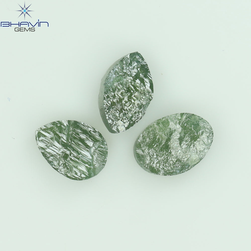 1.05 CT、ノーカット ポルキ シェイプ、天然ダイヤモンド、ブルー カラー、I3 クラリティ (5.42 MM)