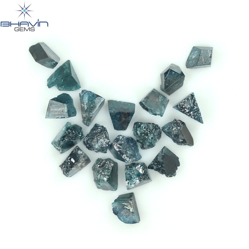 8.43 CT/27 PCS Blue Color Rough Diamond Natural loose Diamond I3 Clarity (3.77 MM)