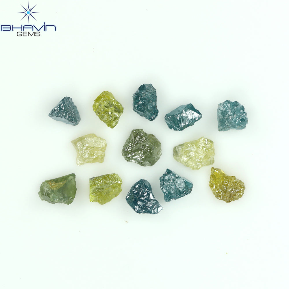 2.07 CT/13 PCS Rough Shape Enhanced Mix Color Natural Diamond I3 Clarity (3.28 MM)
