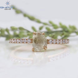 Rough Diamond Yellow Diamond Natural Diamond Ring Gold Ring Engagement Ring