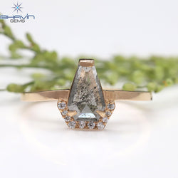 Coffin Diamond Salt And Pepper Diamond Natural Diamond Ring Gold Ring Engagement Ring