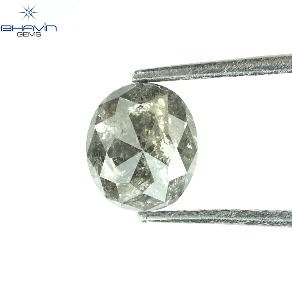 0.71 CT Oval Shape Natural Diamond Salt And Pepper Color I3 Clarity (5.75 MM)