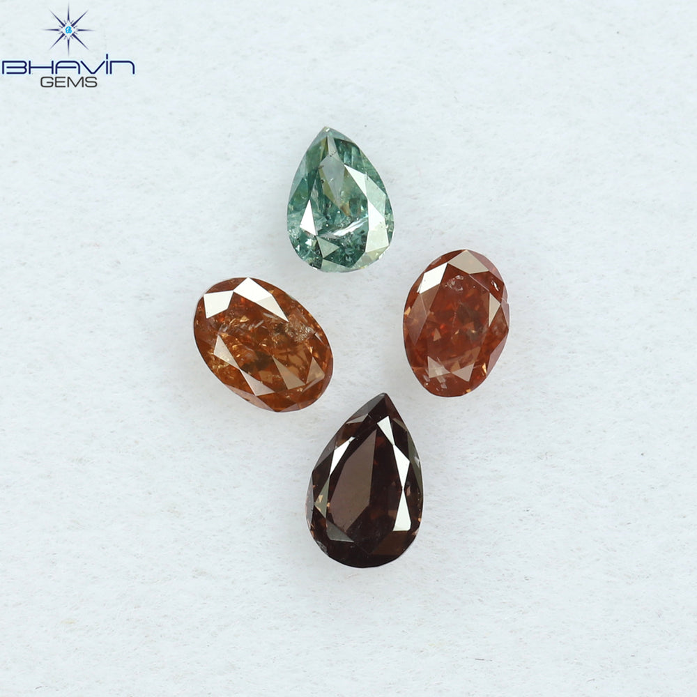 0.40 CT/4 Pcs Mix Shape Natural Diamond Pink Color SI Clarity (3.94 MM)