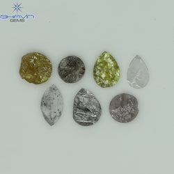 1.05 CT、ノーカット ポルキ シェイプ、天然ダイヤモンド、ブルー カラー、I3 クラリティ (5.42 MM)