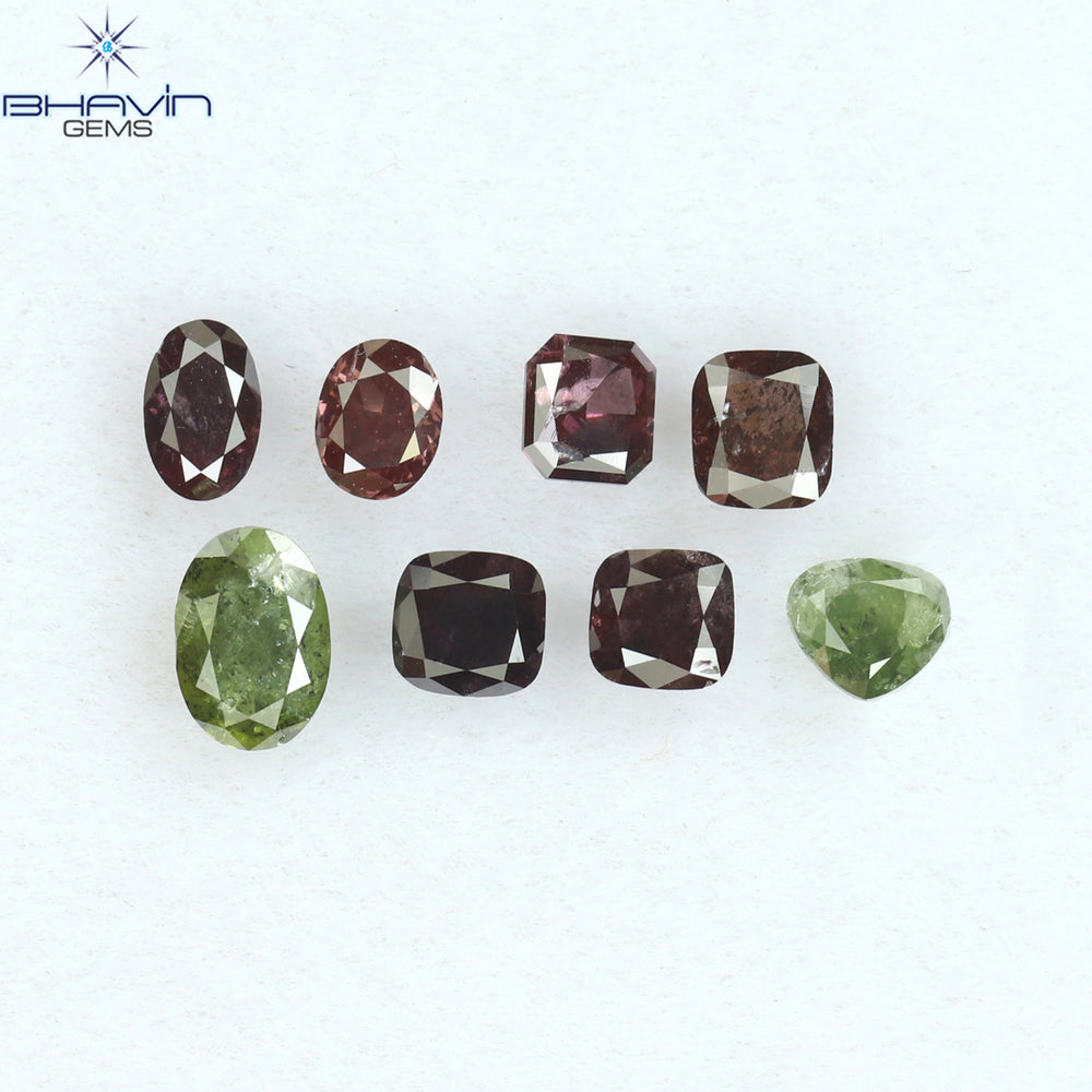1.13 CT/8 PCS Mix Diamond Natural diamond Pink Diamond I3 Clarity (4.43 MM)