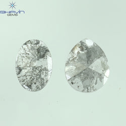 0.19 CT/2 Pcs Mix Slice Shape Natural Diamond Salt And Pepper Color I3 Clarity (4.58 MM)