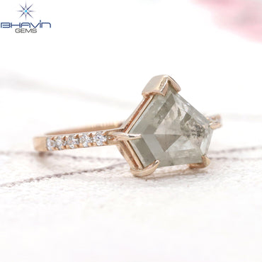 Pentagon Diamond Natural Diamond Ring White Color Gold Ring Engagement Ring
