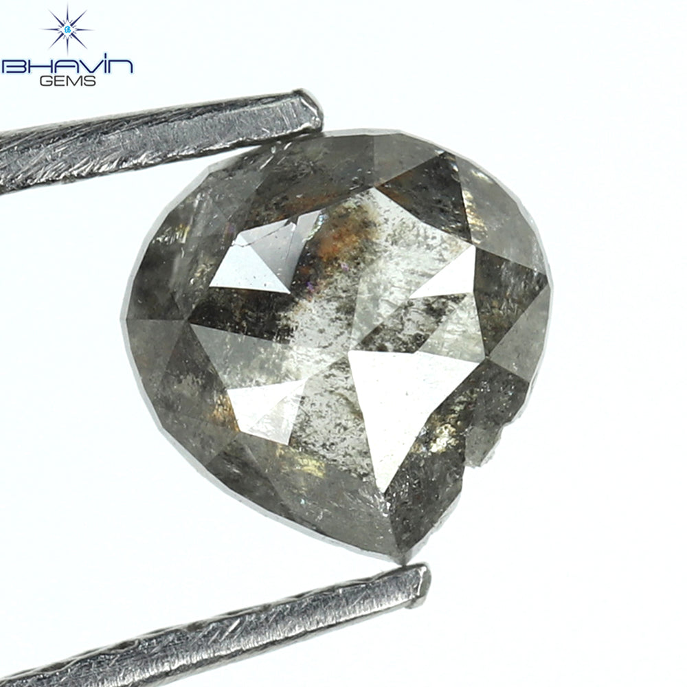 0.61 CT Heart Shape Natural Loose Diamond Salt And Pepper Color I3 Clarity (5.47 MM)