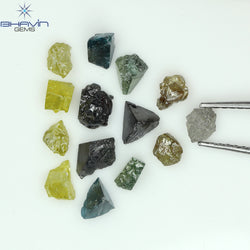 7.79 CT/38 PCS Mix Color Rough Diamond Natural loose Diamond I3 Clarity (3.89 MM)