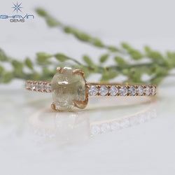 Rough Diamond Yellow Diamond Natural Diamond Ring Gold Ring Engagement Ring