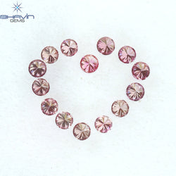 0.30 CT/14 PCS Round Diamond Vivid Pink Color Natural Diamond VS Clarity (1.70 MM)