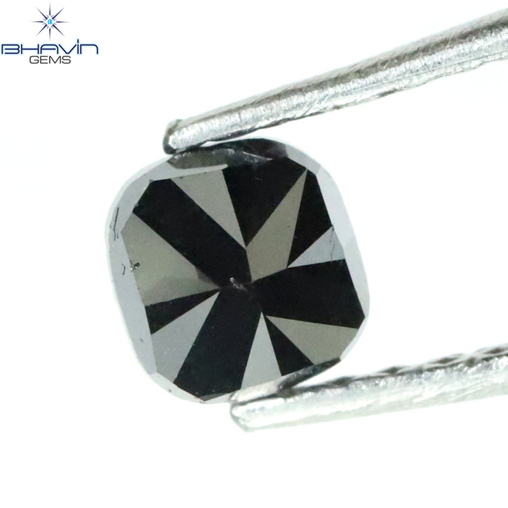 0.52 CT Cushion Shape Natural Diamond Black Color Opaque Clarity (4.40 MM)