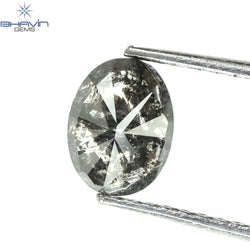 1.00 CT Oval Shape Natural Diamond Salt And Pepper Color I3 Clarity (6.80 MM)