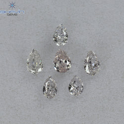 0.49 CT/6 Pcs Pear Shape Natural Diamond Pink Color SI Clarity (3.82 MM)