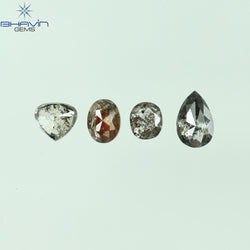 1.21 CT/4 PCS Mix Shape Natural Diamond Salt And Pepper Color I3 Clarity (5.62 MM)