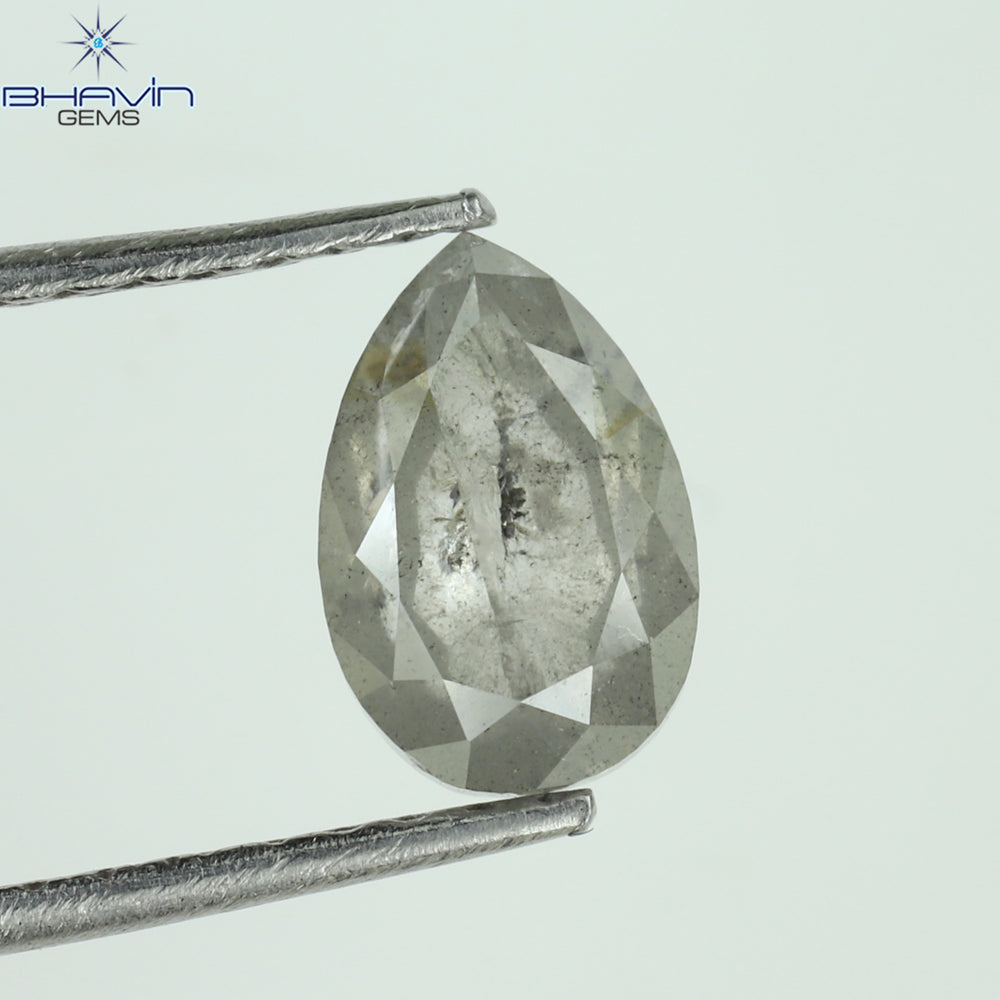 1.13 CT Pear Shape Natural Loose Diamond Salt And Pepper Color I3 Clarity (7.34 MM)