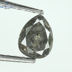 0.39 CT Pear Shape Natural Loose Diamond Salt And Pepper Color I3 Clarity (5.27 MM)