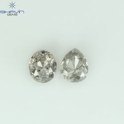 0.54 CT/2 PCS Mix Shape Natural Diamond Salt And Pepper Color I3 Clarity (4.29 MM)