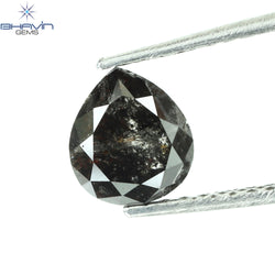 1.20 CT Pear Shape Natural Loose Diamond Salt And Pepper Color I3 Clarity (6.50 MM)