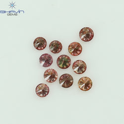 0.22 CT/11 個 ラウンド シェイプ ナチュラル ルース ダイヤモンド ピンク カラー SI クラリティ (1.75 MM)