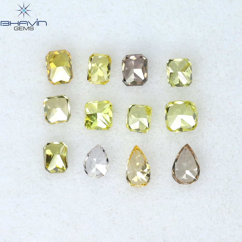 0.56 CT/12 Pcs Mix Shape Natural Diamond Mix Color VS2 Clarity (3.04 MM)