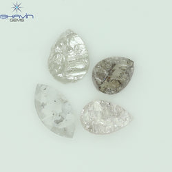 0.90 CT /4 Pcs Uncut Shape White Natural Loose Diamond I2 Clarity (7.25 MM)