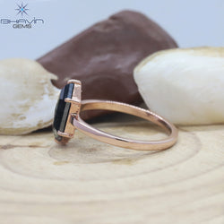 Hexagon Diamond Natural Diamond Ring Salt And Papper Diamond Gold Ring Engagement